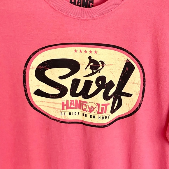NEW The Hangout Surf Graphic Watermelon Red T Shirt Adult size Medium - Picture 2 of 4